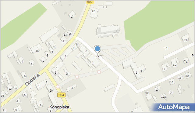 Konopiska, Lipowa, 4a, mapa Konopiska