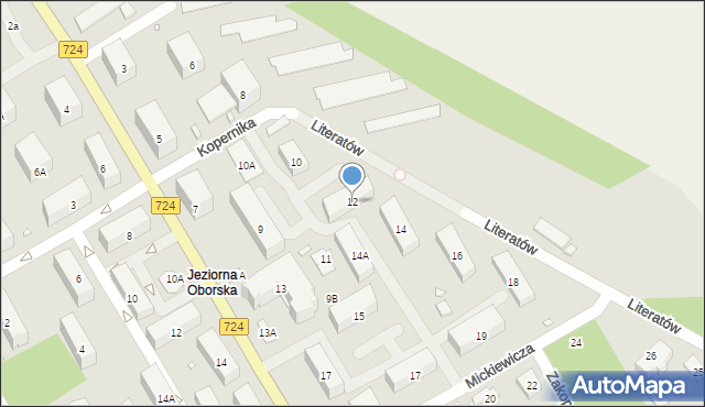 Konstancin-Jeziorna, Literatów, 12, mapa Konstancin-Jeziorna