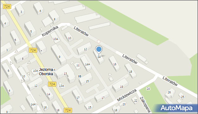 Konstancin-Jeziorna, Literatów, 14, mapa Konstancin-Jeziorna