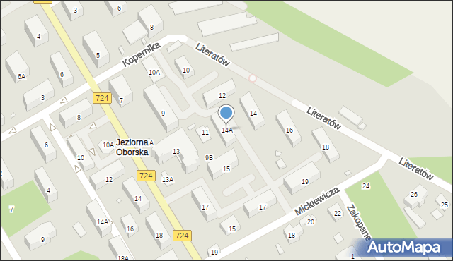 Konstancin-Jeziorna, Literatów, 14A, mapa Konstancin-Jeziorna