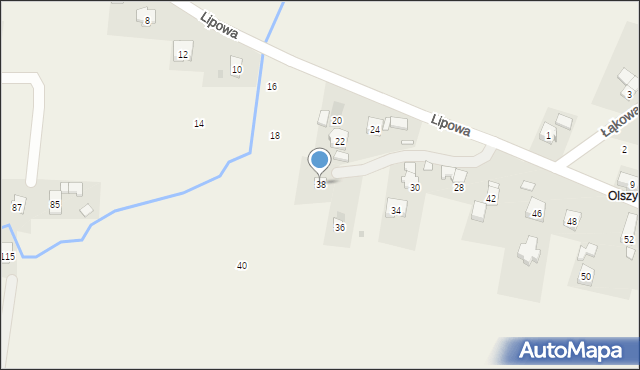 Korczyna, Lipowa, 38, mapa Korczyna