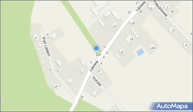 Koryta, Lipowa, 7, mapa Koryta