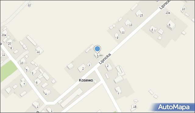 Kosewo, Lipnicka, 3, mapa Kosewo