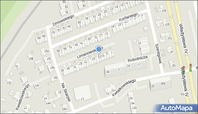 Koszalin, Limanowskiego Bolesława, 11, mapa Koszalina