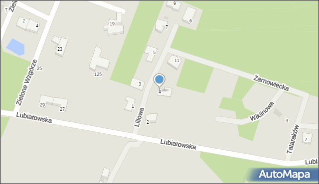 Koszalin, Liliowa, 4, mapa Koszalina