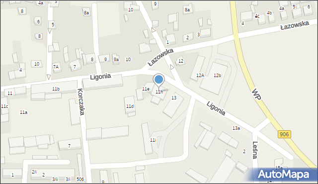 Koszęcin, Ligonia, 11h, mapa Koszęcin