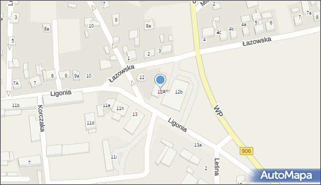 Koszęcin, Ligonia, 12A, mapa Koszęcin