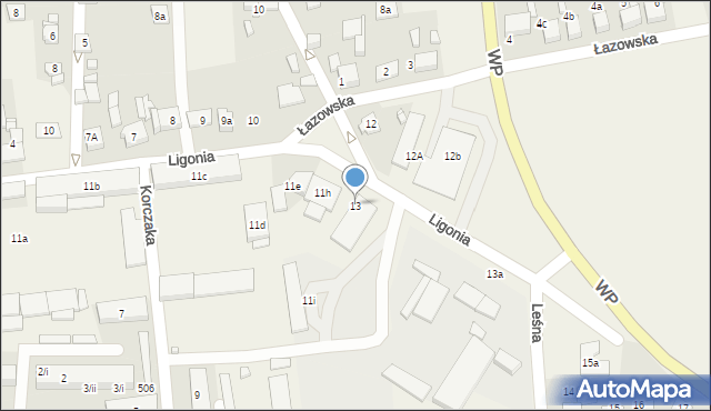 Koszęcin, Ligonia, 13, mapa Koszęcin