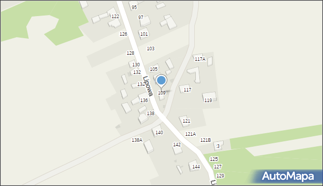 Koziegłówki, Lipowa, 109, mapa Koziegłówki