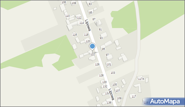 Koziegłówki, Lipowa, 122, mapa Koziegłówki