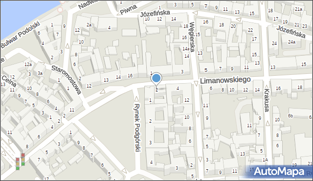 Kraków, Limanowskiego Bolesława, 2, mapa Krakowa