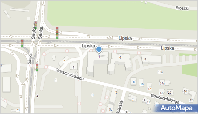 Kraków, Lipska, 4, mapa Krakowa