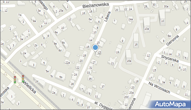Kraków, Libera Anny, 25, mapa Krakowa