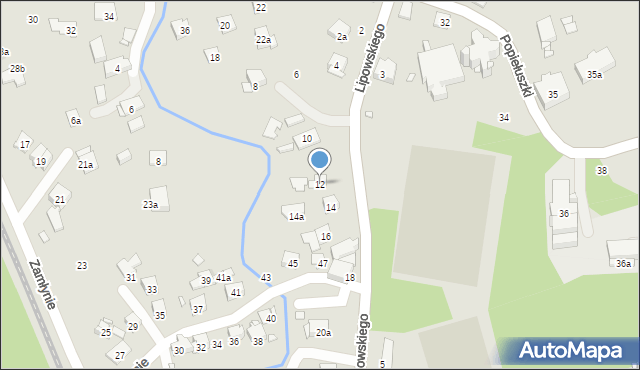 Kraków, Lipowskiego Wojciecha, 12, mapa Krakowa