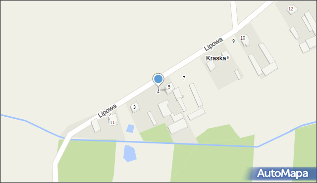 Kraska, Lipowa, 4, mapa Kraska