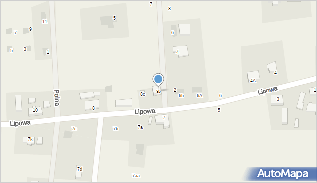 Krępsko, Lipowa, 8b, mapa Krępsko