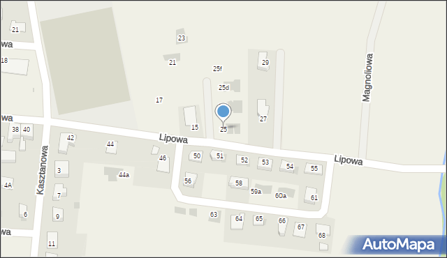 Kruszyn, Lipowa, 25, mapa Kruszyn