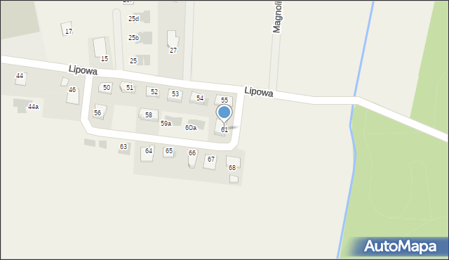 Kruszyn, Lipowa, 61, mapa Kruszyn