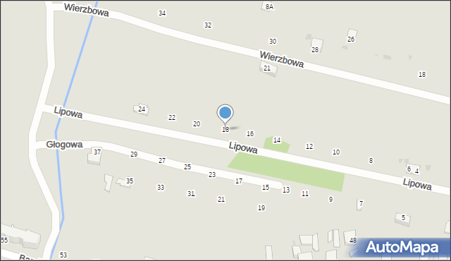 Krzeszowice, Lipowa, 18, mapa Krzeszowice