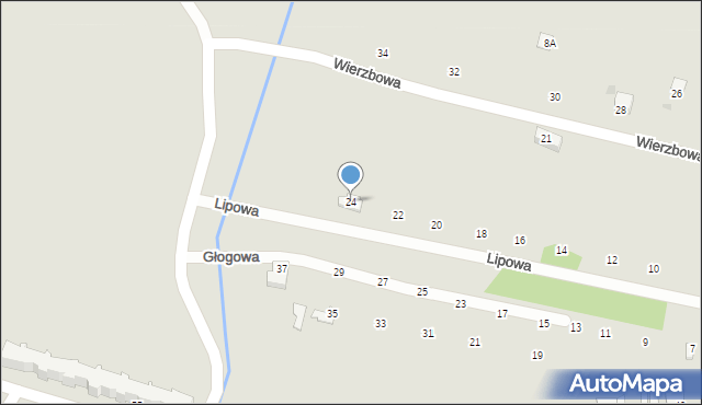 Krzeszowice, Lipowa, 24, mapa Krzeszowice