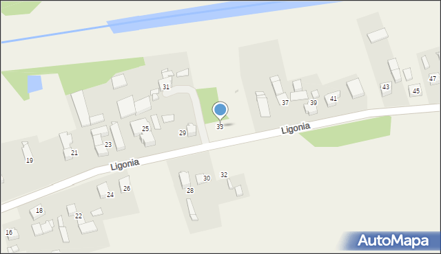 Krzyżowice, Ligonia, 33, mapa Krzyżowice