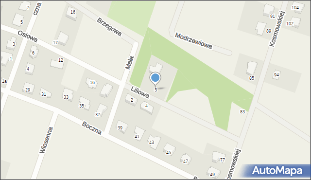 Ksawerów, Liliowa, 3, mapa Ksawerów