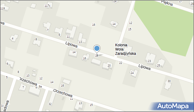 Ksawerów, Lipowa, 18, mapa Ksawerów