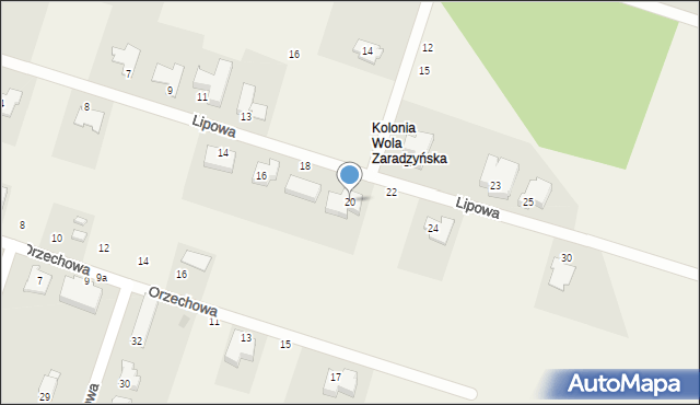 Ksawerów, Lipowa, 20, mapa Ksawerów