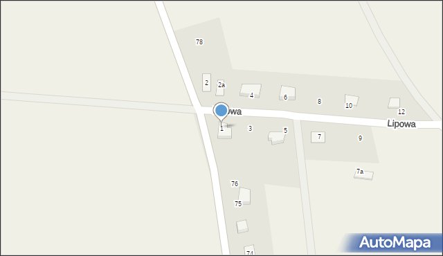 Kunów, Lipowa, 1, mapa Kunów