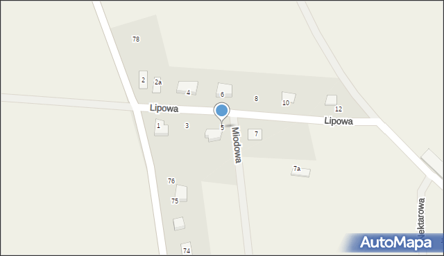 Kunów, Lipowa, 5, mapa Kunów