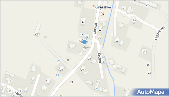 Kuraszków, Lipowa, 33, mapa Kuraszków