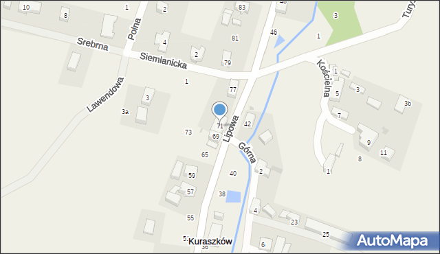 Kuraszków, Lipowa, 71, mapa Kuraszków