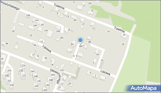 Łaziska Górne, Lipowa, 6A, mapa Łaziska Górne