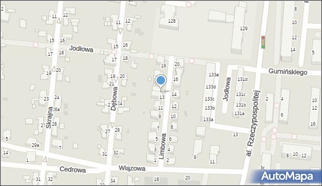 Legnica, Limbowa, 13A, mapa Legnicy