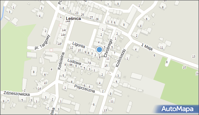 Leśnica, Ligonia, 4, mapa Leśnica