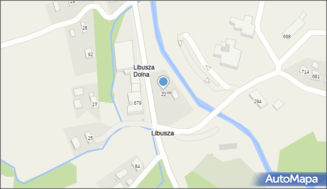 Libusza, Libusza, 22, mapa Libusza
