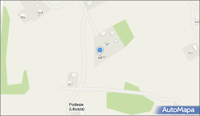 Libusza, Libusza, 408, mapa Libusza