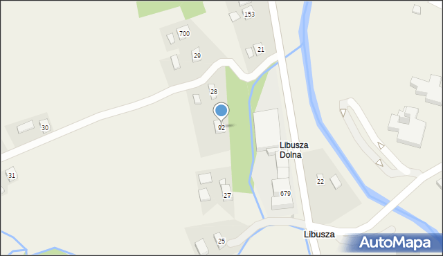 Libusza, Libusza, 92, mapa Libusza