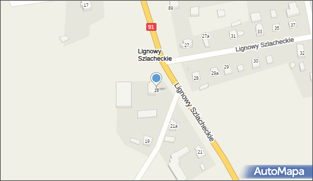 Lignowy Szlacheckie, Lignowy Szlacheckie, 18, mapa Lignowy Szlacheckie