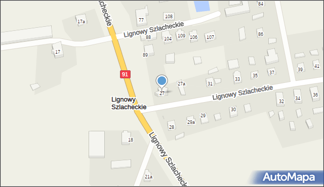 Lignowy Szlacheckie, Lignowy Szlacheckie, 27, mapa Lignowy Szlacheckie