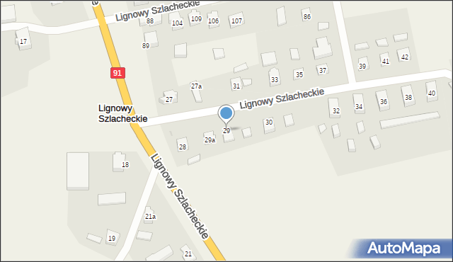 Lignowy Szlacheckie, Lignowy Szlacheckie, 29, mapa Lignowy Szlacheckie