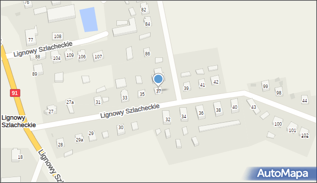 Lignowy Szlacheckie, Lignowy Szlacheckie, 37, mapa Lignowy Szlacheckie