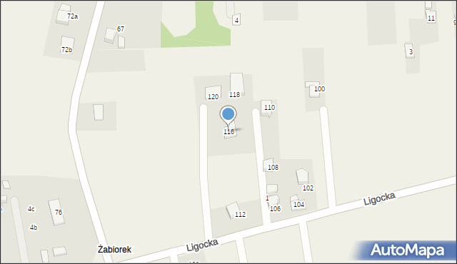 Ligota, Ligocka, 116, mapa Ligota