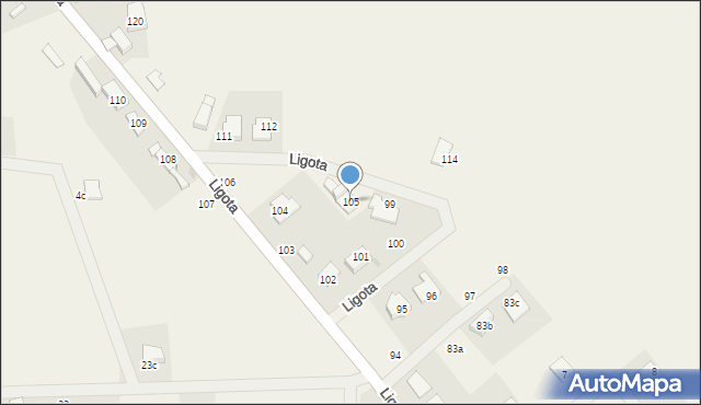 Ligota, Ligota, 105, mapa Ligota