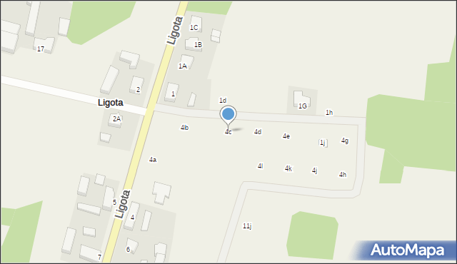 Ligota, Ligocka, 4c, mapa Ligota