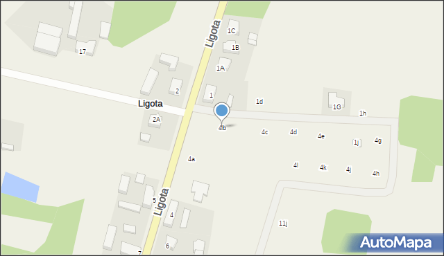 Ligota, Ligota, 4b, mapa Ligota