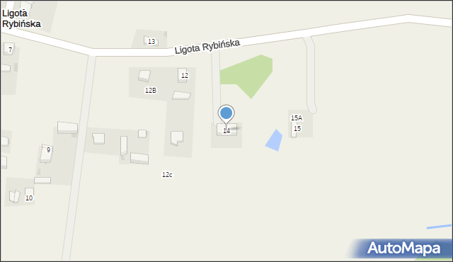 Ligota Rybińska, Ligota Rybińska, 14, mapa Ligota Rybińska