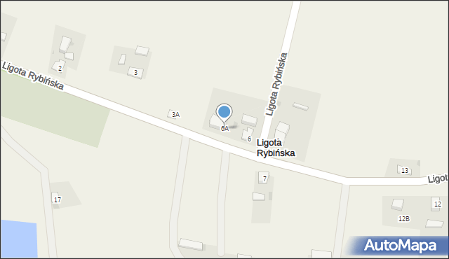 Ligota Rybińska, Ligota Rybińska, 6A, mapa Ligota Rybińska