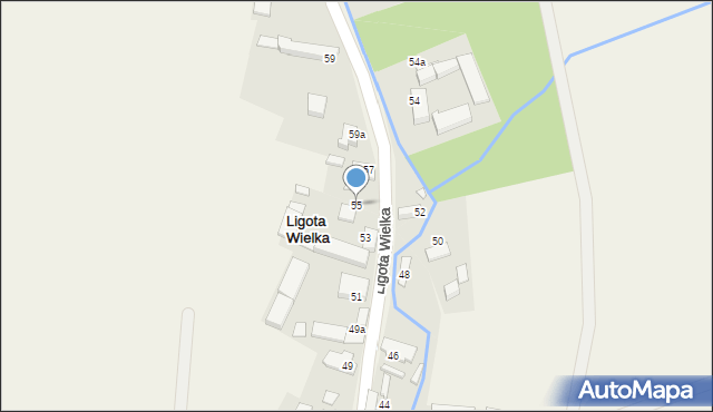 Ligota Wielka, Ligota Wielka, 55, mapa Ligota Wielka