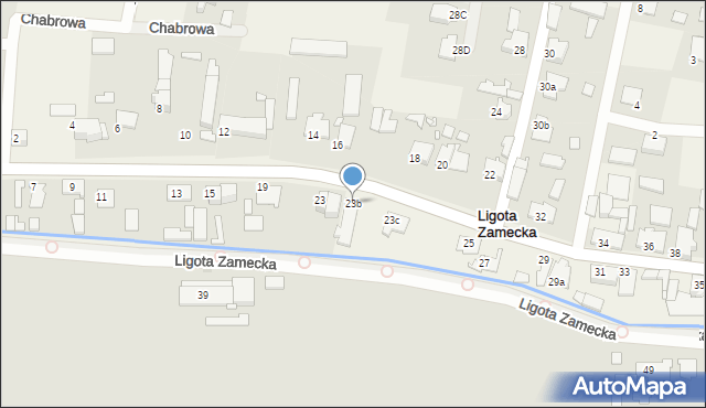 Ligota Zamecka, Ligota Zamecka, 23b, mapa Ligota Zamecka